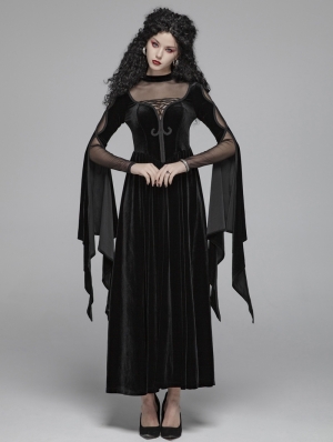 black-gothic-witch-long-sleeve-velvet-maxi-dress