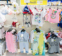 baby-children-clothes-bucharest-romania-july-supermarket-stand-42372715